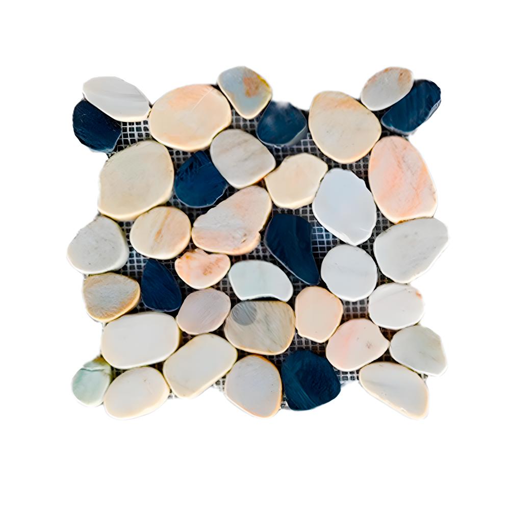 Losas - Mosaico Spectra black 27 x 27 cm – piedra de río natural Zeric (10 U)