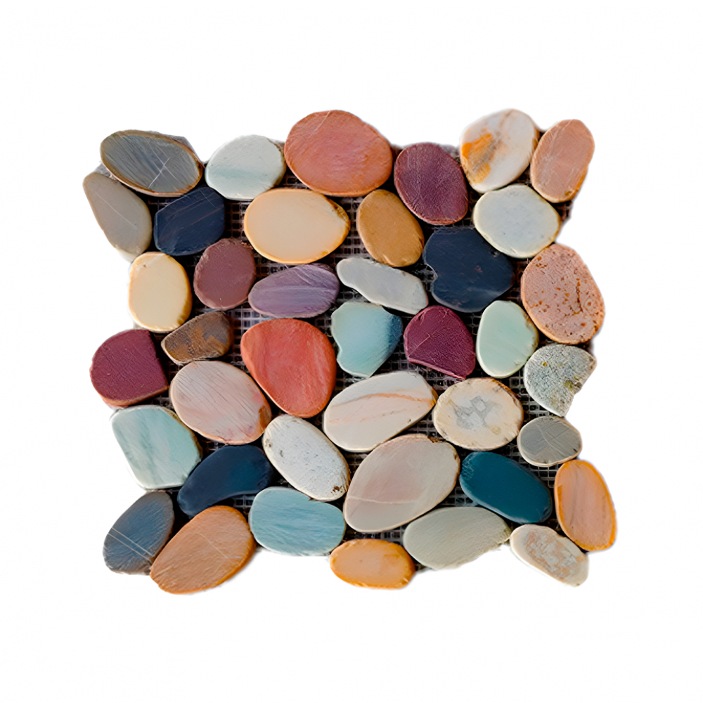 Losas - Mosaico Urbana multi 27 x 27 cm – piedra de río natural Zeric (10 U)