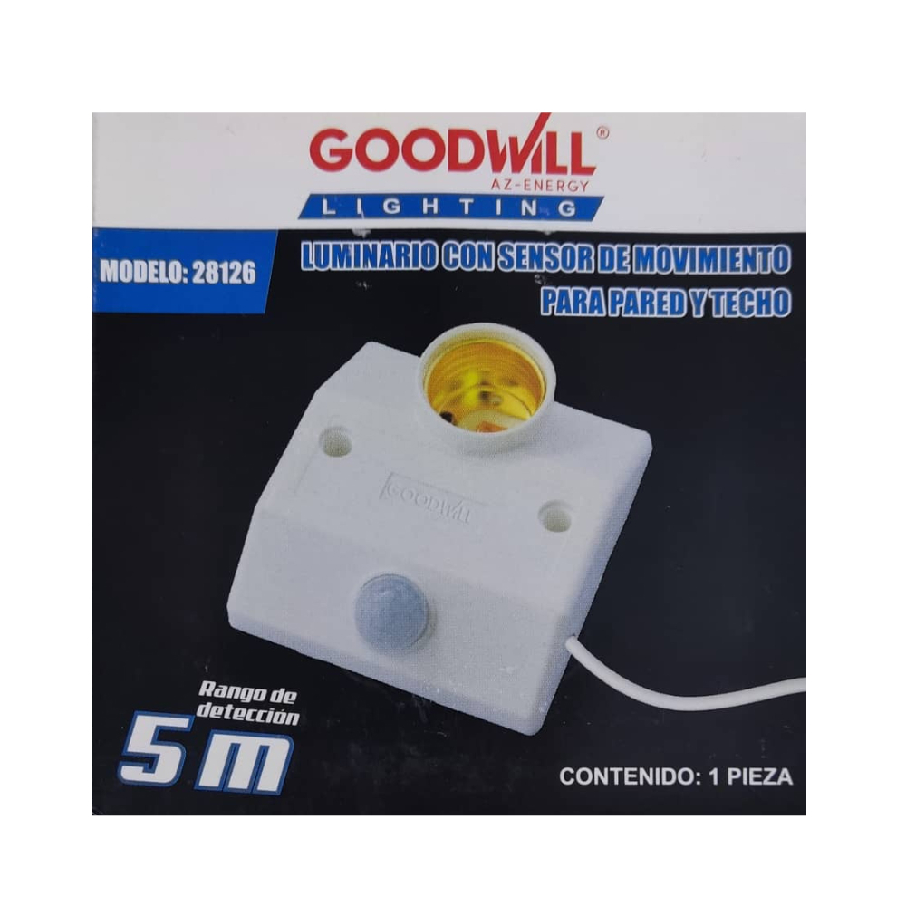 Luminario con sensor de movimiento para pared y techo Goodwill