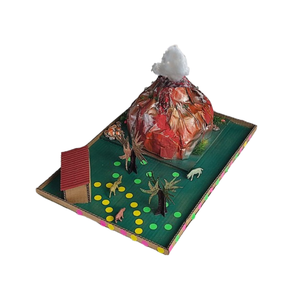 Maqueta de manualidades para aprender sobre la naturaleza, animales y volcanes Torbex