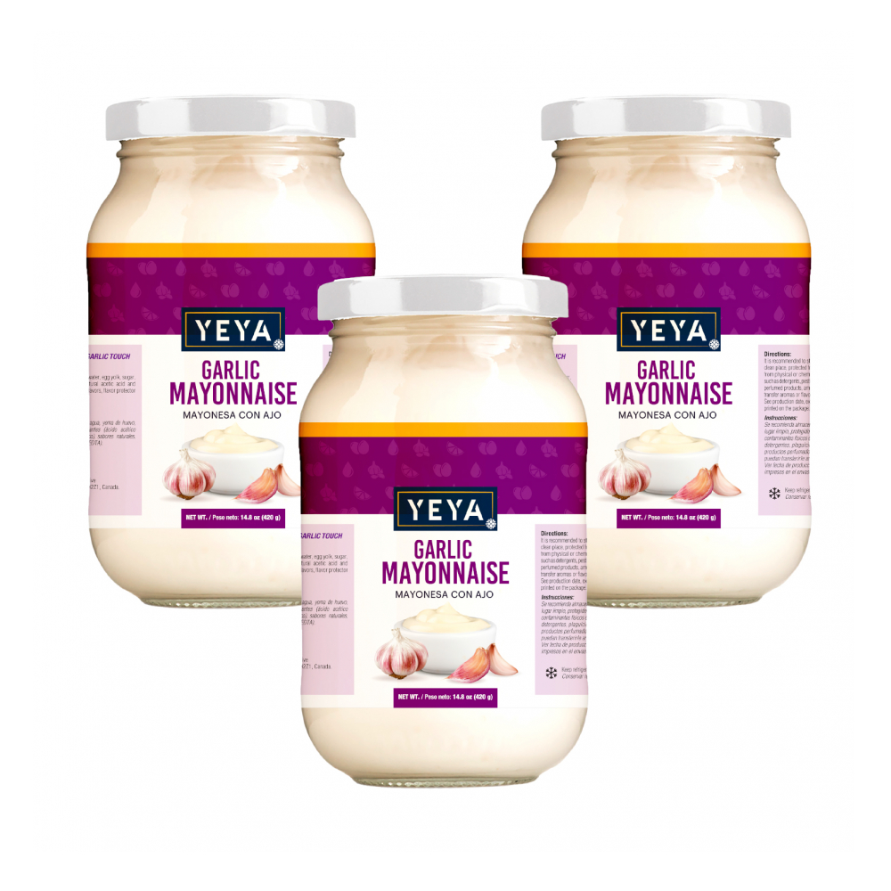 Mayonesa con ajo Yeya (3 x 420 g / 14.8 oz)