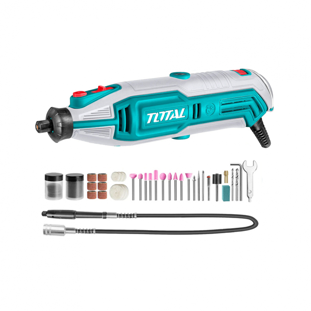 Mini mototool - amoladora - de 130 W con accesorios Total Tools UTG513326