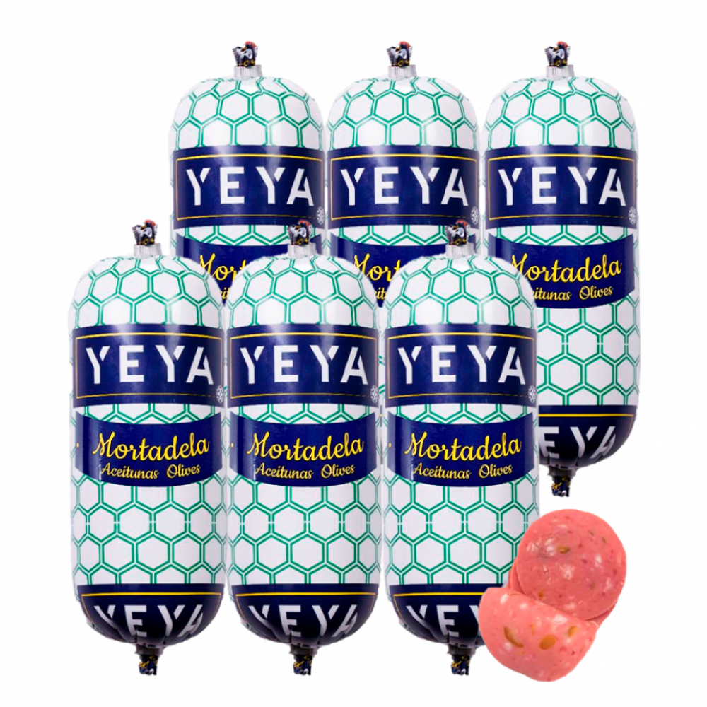 Mortadela con aceitunas Yeya (6 x 500 g/1.10 lb)
