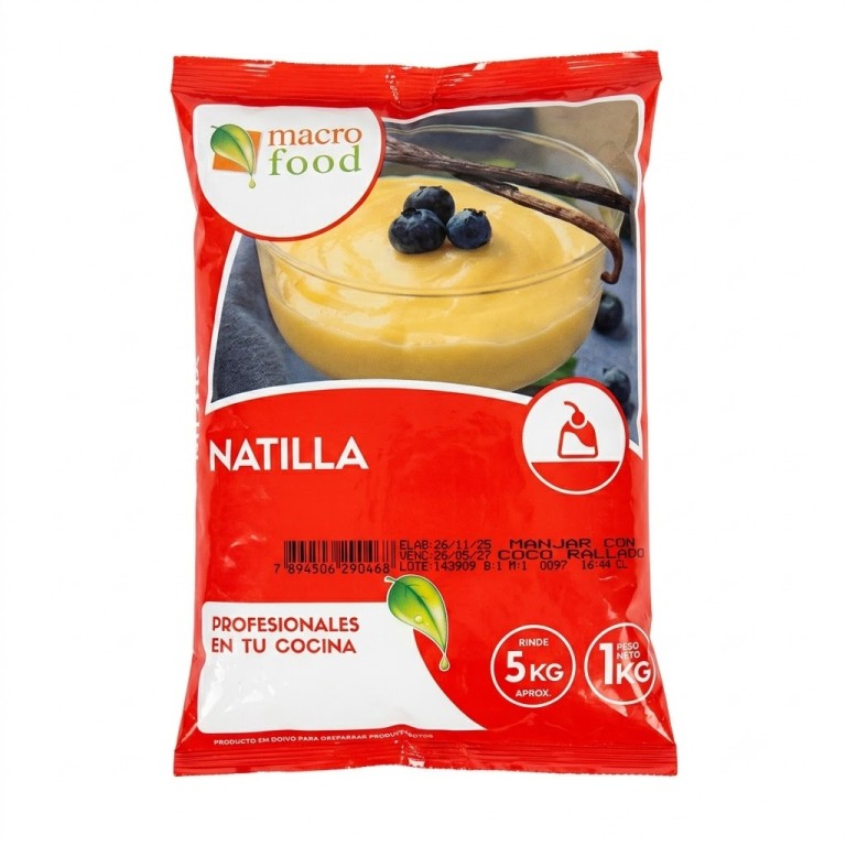 Natilla de Manjar y Coco Rallado (1kg) MACROFOOD
