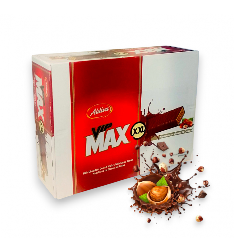 Oblea con crema de avellana y chocolate VipMax XXL (24 x 55 g / 1.94 oz)