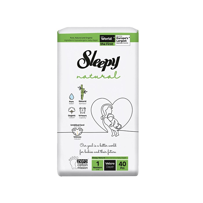 Pañal Sleepy Natural Organic Etapa 1 (40 Uds)
