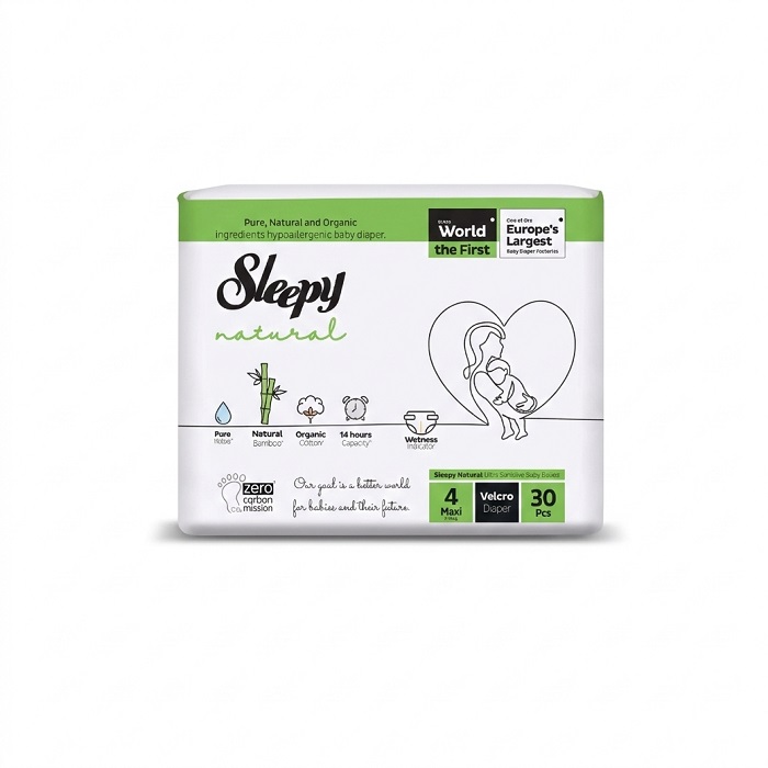 Pañal Sleepy Natural Organic Etapa 4 Maxi (30 Uds)