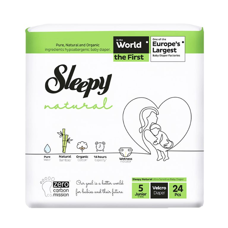 Pañal para Bebe Etapa 5 Junior (24 U) SLEEPY NATURAL
