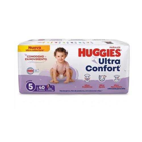 Pañales Desechables Etapa 5 Niña (40 piezas) HUGGIES