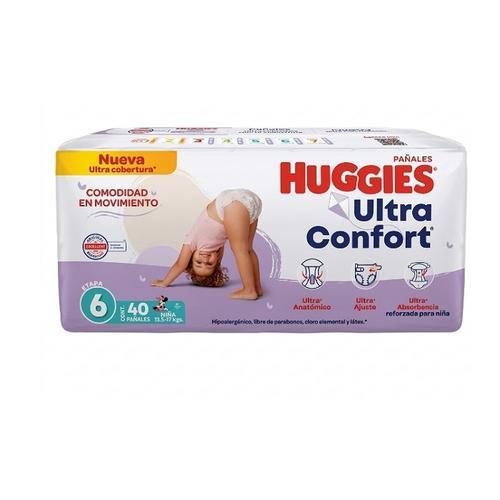 Pañales Desechables Etapa 6 Niña (40 piezas) HUGGIES