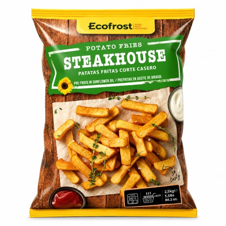 Papas Prefritas Steakhouse Calidad A (2.5kg) ECOFROST