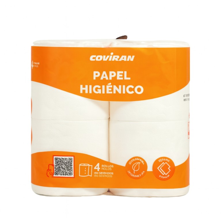 Papel Higiénico Dos Capas Blanco (4u) COVIRAN
