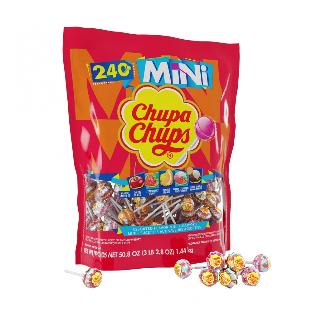 Paquete de mini chupa chupa sabores surtidos Chupa chups (1.44 kg / 3.17 lb)