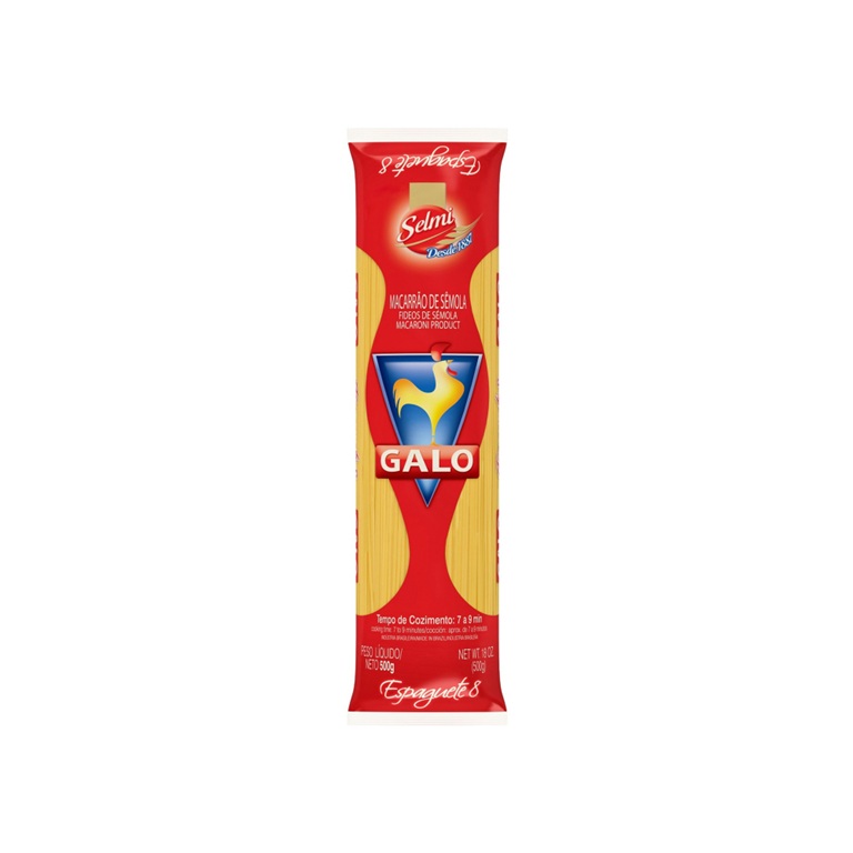 Pasta Espagueti 8 Rojo (500 g) GALO