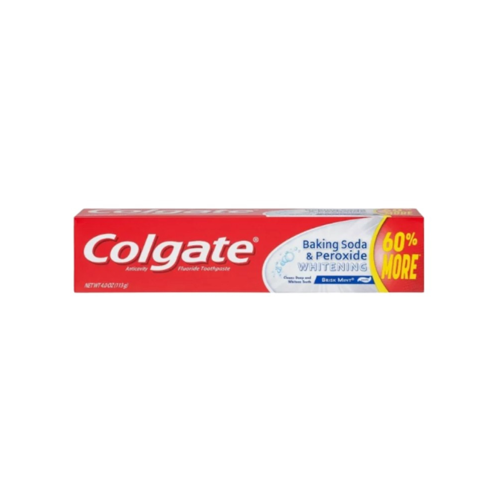 Pasta de dientes blanqueadora con bicarbonato de sodio y peróxido. Colgate (113 g / 4 oz)