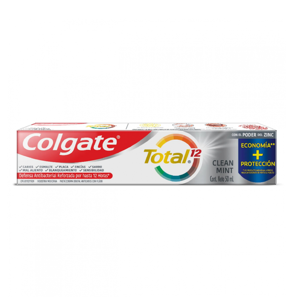 Pasta de dientes menta limpia Total Colgate (50 ml)