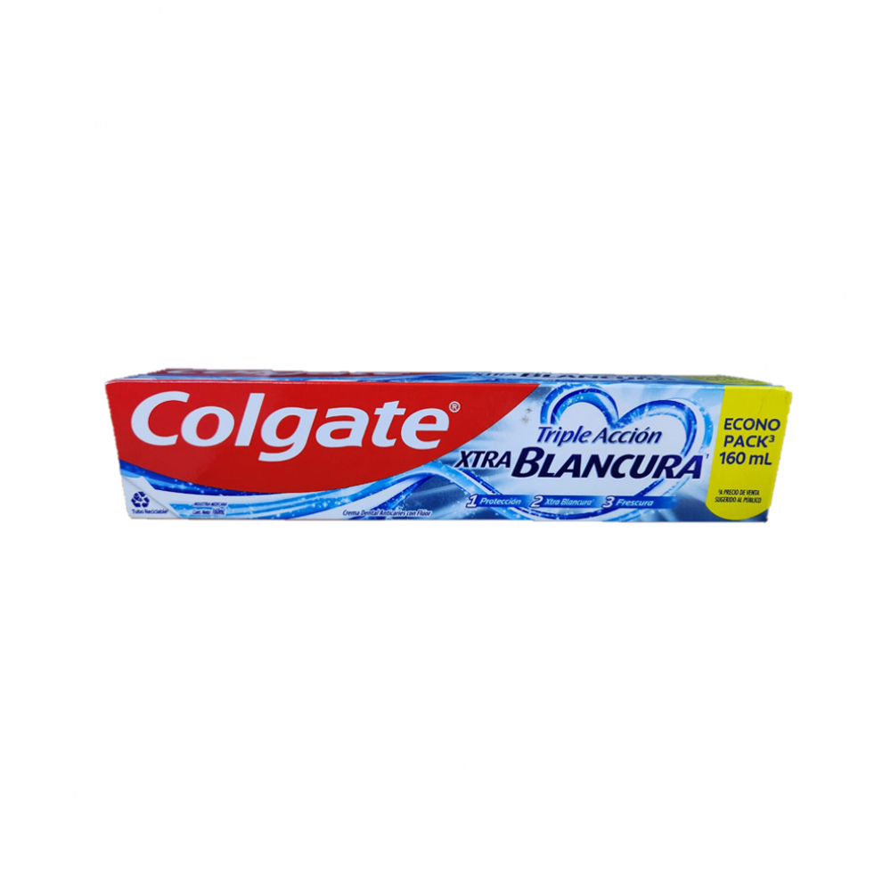 Pasta de dientes triple acción extra blancura Colgate (160 ml)