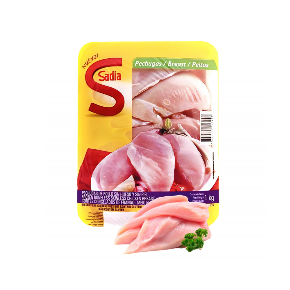 Pechuga de pollo sin hueso y sin piel Sadia (1 kg / 2.2 lb)