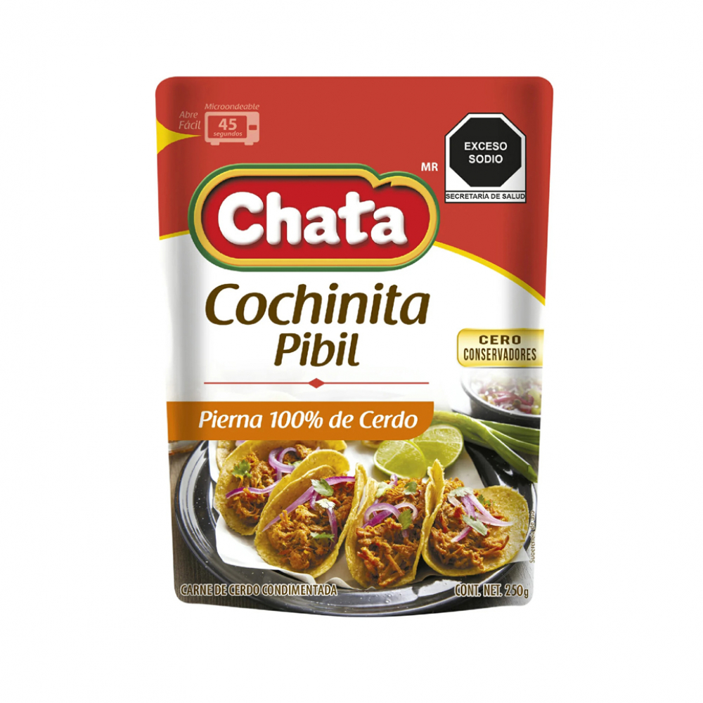 Pierna 100% de cerdo condimentada Cochinita Pibil Chata (250 g / 8.81 oz)