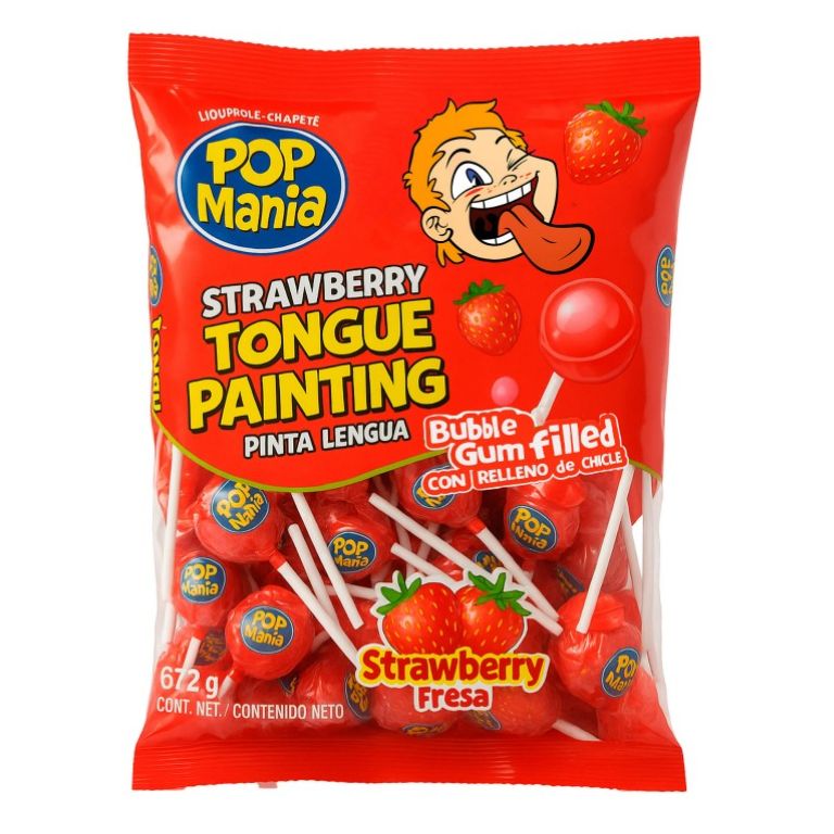Pinta Lenguas Fresa Frutilla Pop Mania (48u x 14g) RICLAN