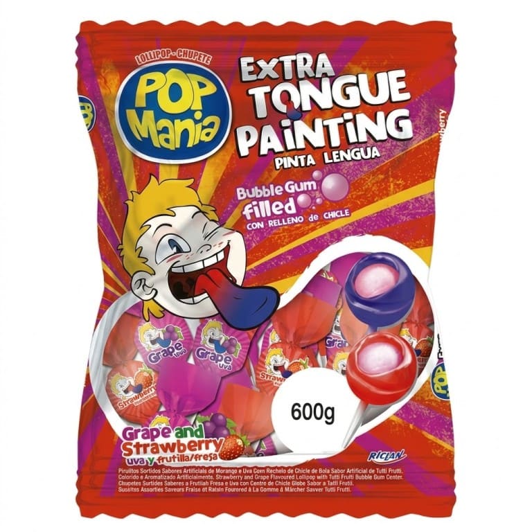 Pinta Lenguas Frutas Surtidas Pop Mania (48u x 14g) RICLAN
