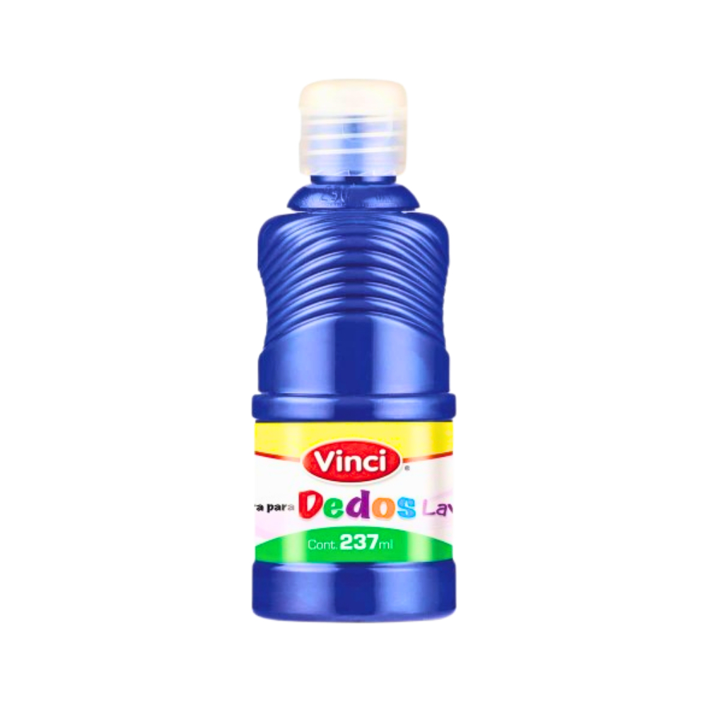 Pintura azul para dedos, lavable y no tóxico Vinci (237 ml / 8.3 fl.oz)