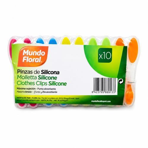 Pinzas Silicona (10u) MUNDO FLORAL