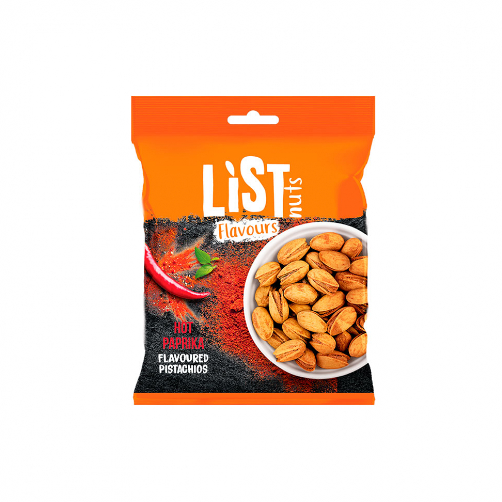 Pistachos con sabor a pimentón picante List Nuts (100 g / 3.53 oz)