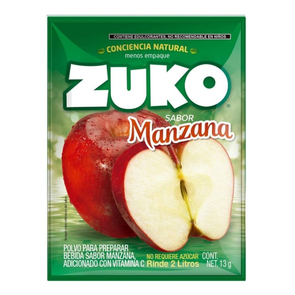 Refresco en polvo sabor manzana Zuko (13 g)