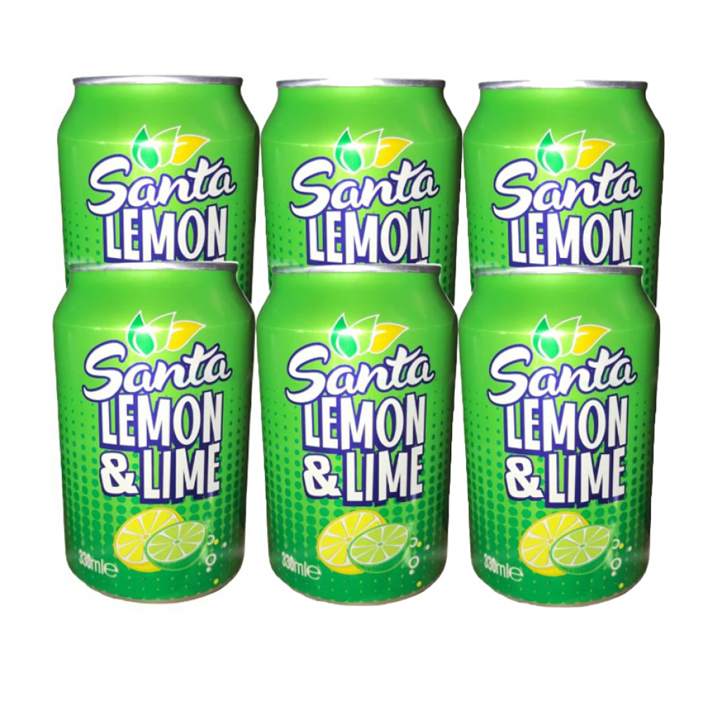 Refresco gaseado de lima y limón Santa (6 x 330 ml)