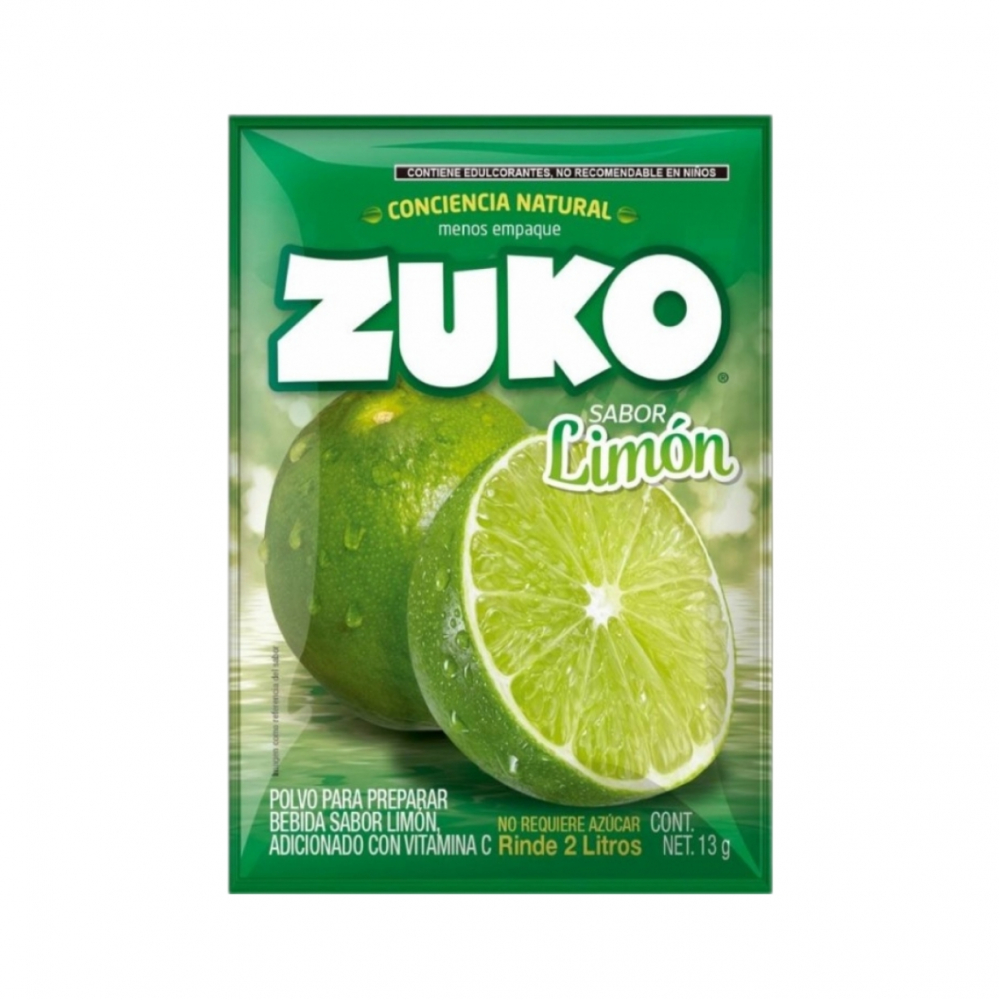 Refresco instantáneo con sabor a limón Zuko. Rinde 2 L (13 g)