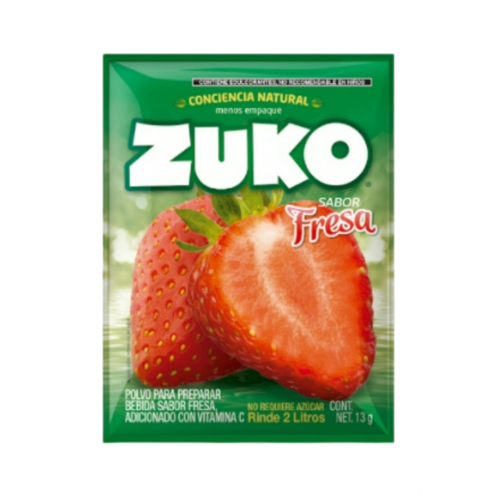Refresco instantáneo sabor Fresa Zuko Rinde 2 L (13 g)