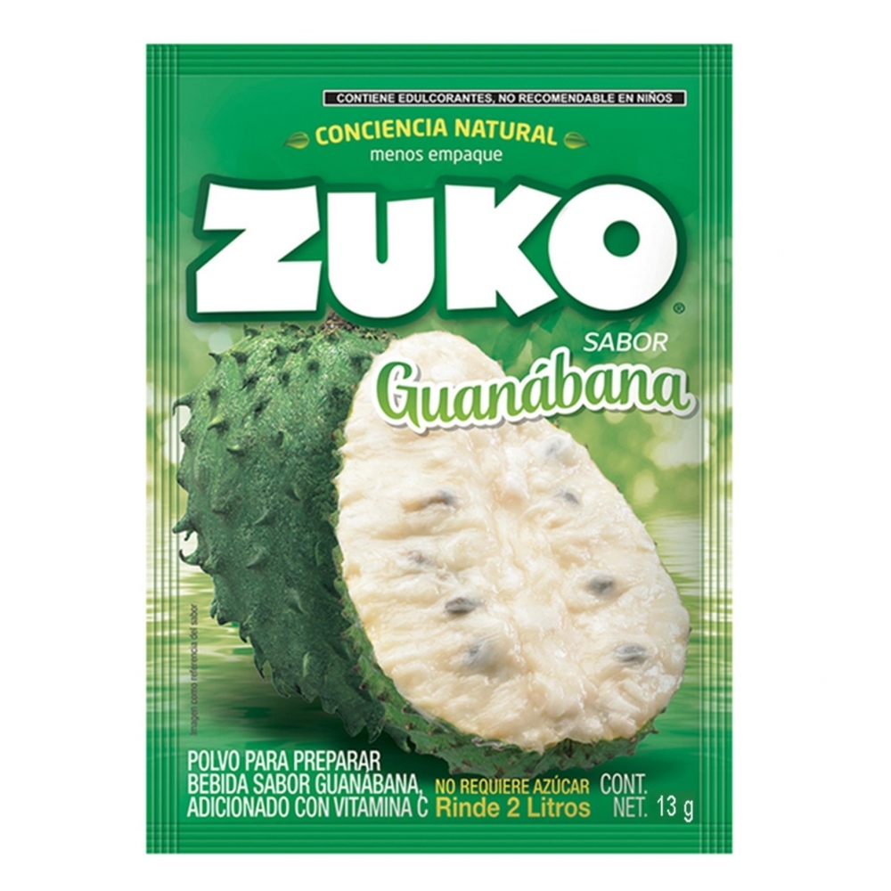 Refresco instantáneo sabor guanábana Zuko (13 g)