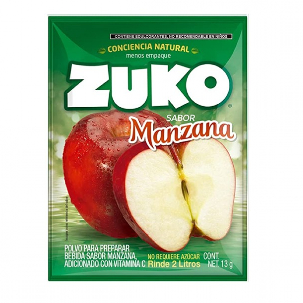 Refresco instantáneo sabor manzana Zuko (13 g)