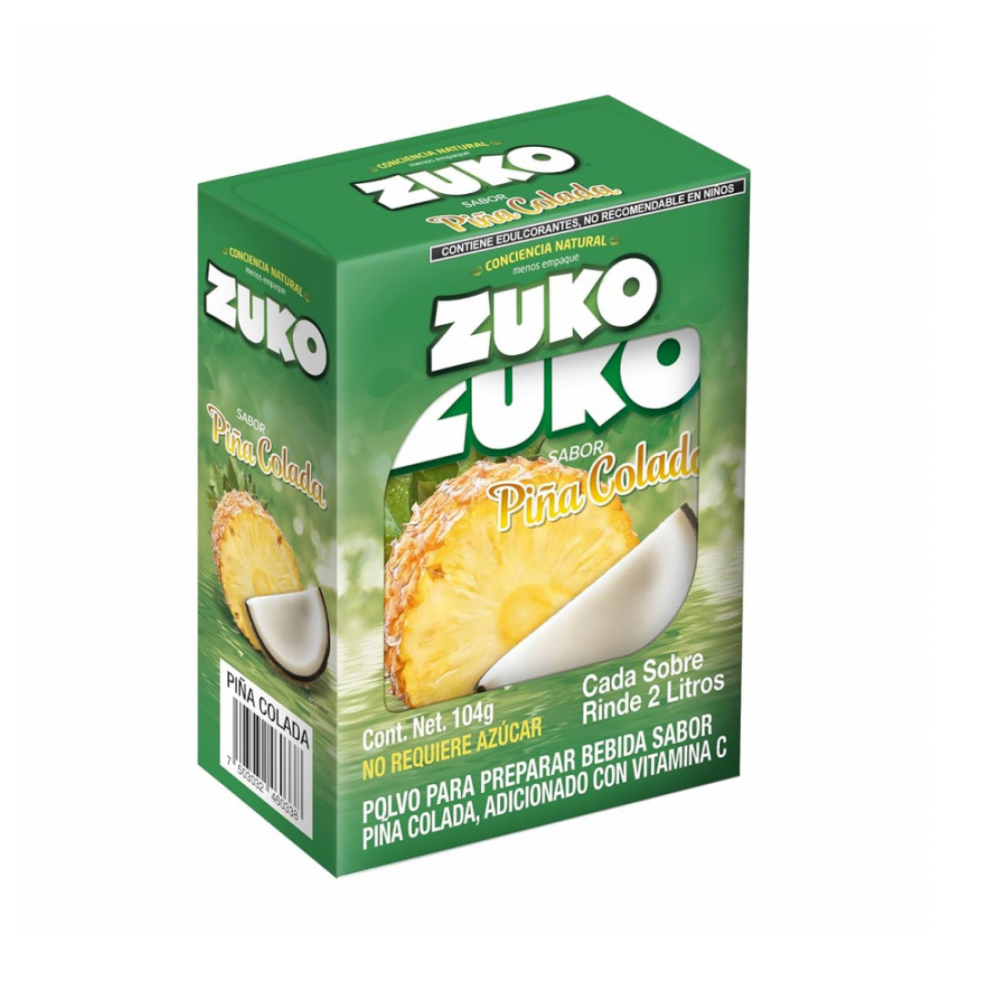 Refresco instantáneo sabor piña colada Zuko (8 x 13 g)