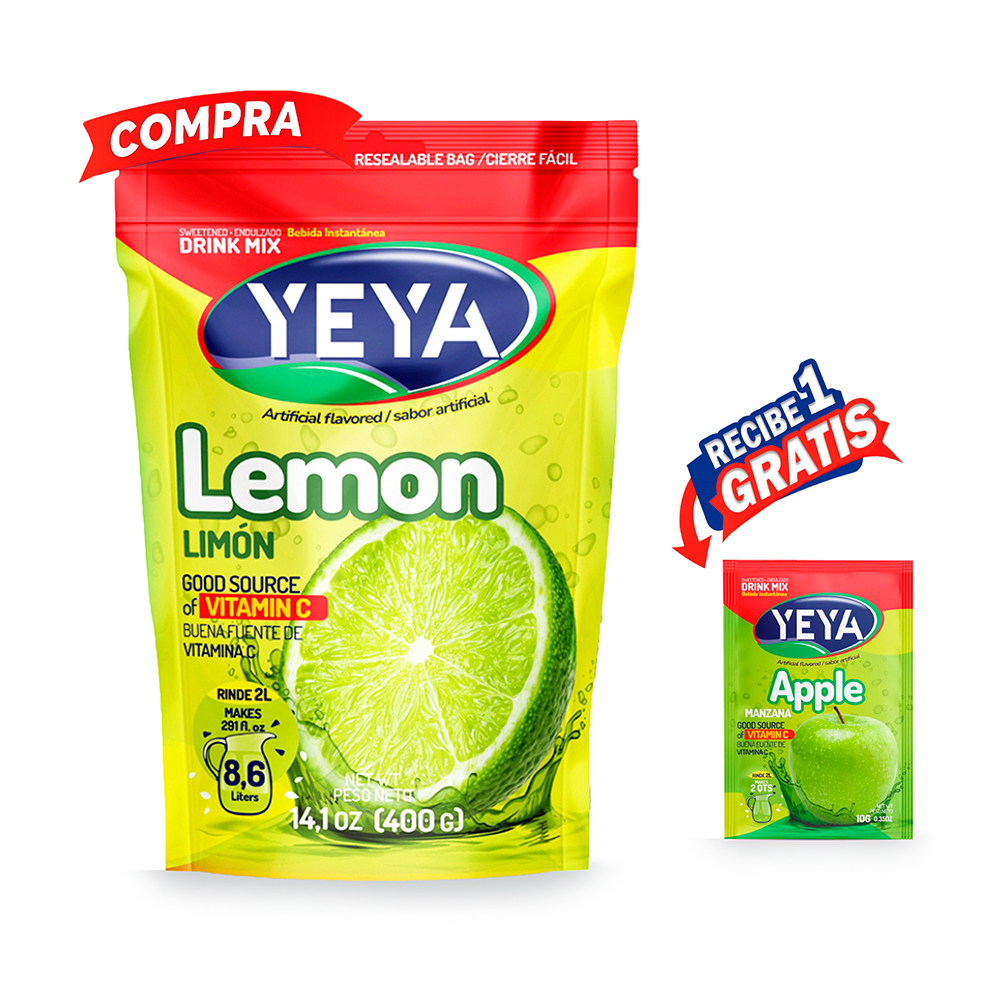Regalo refrescante: Refresco Limón (400 g) + Refresco Manzana (10 g) gratis