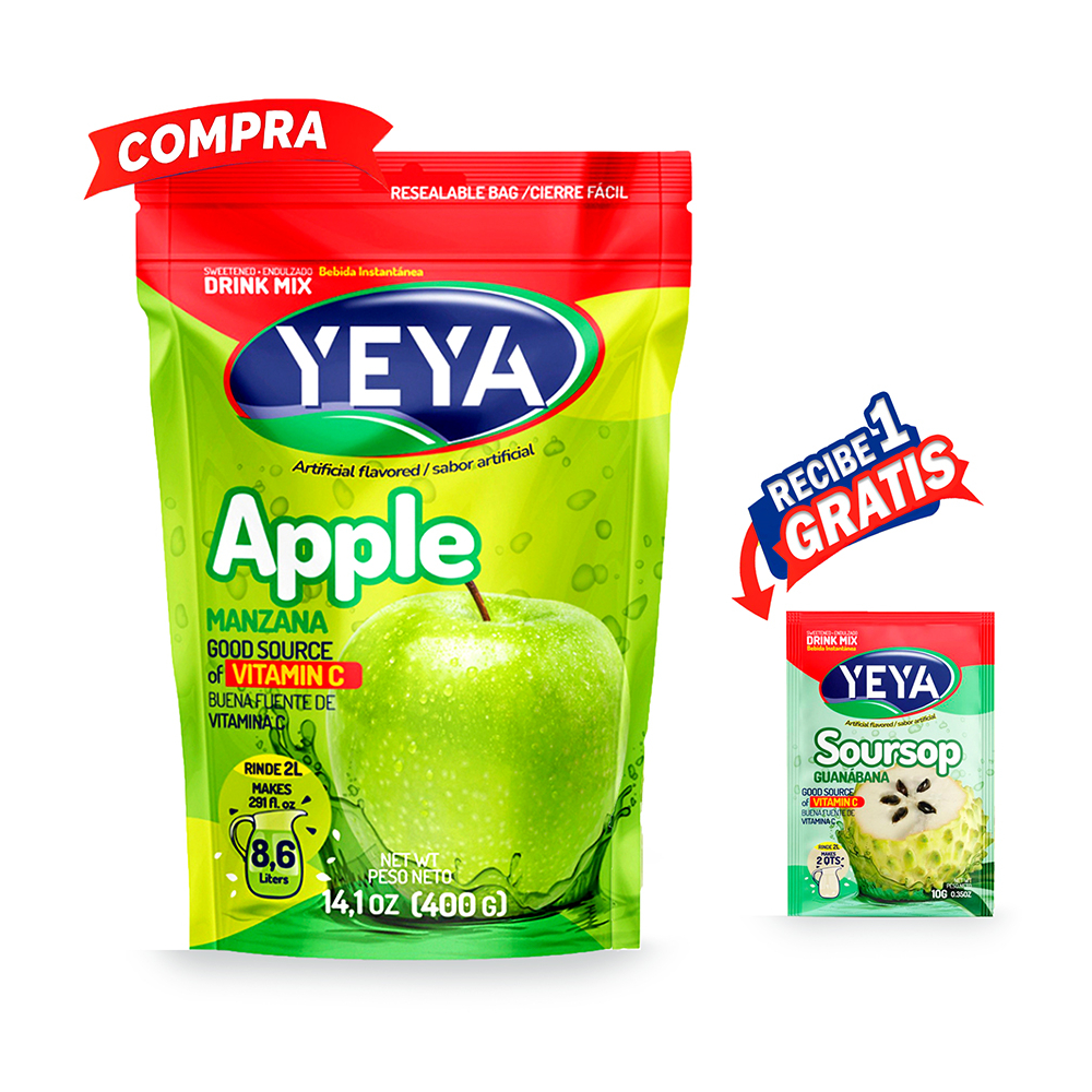Regalo refrescante: Refresco Manzana (400 g) + Refresco Guanábana (10 g) gratis