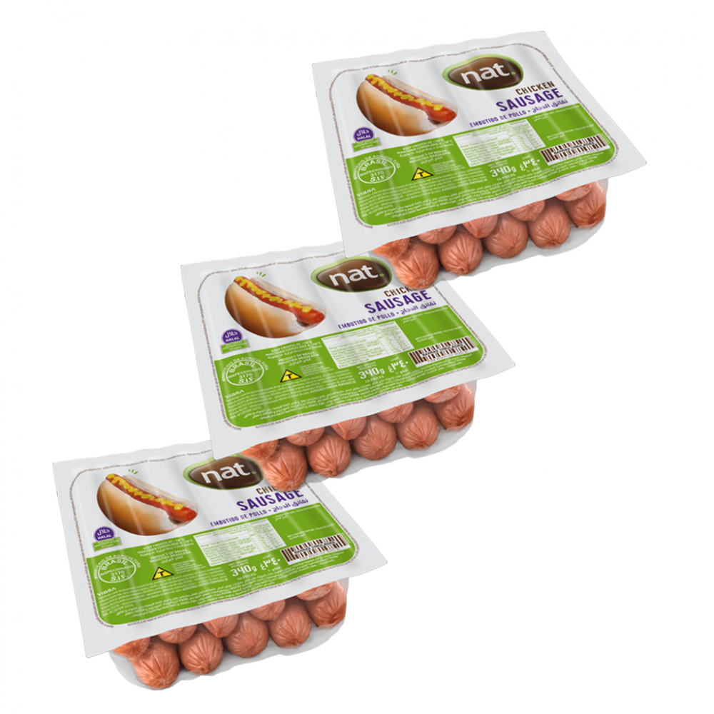 Salchichas de pollo Nat (5 x 340 g / 12 oz)