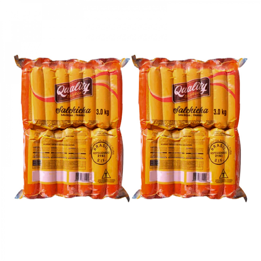 Salchichas de pollo Quality Chicken (2 x 3 kg / 6.61 lb)