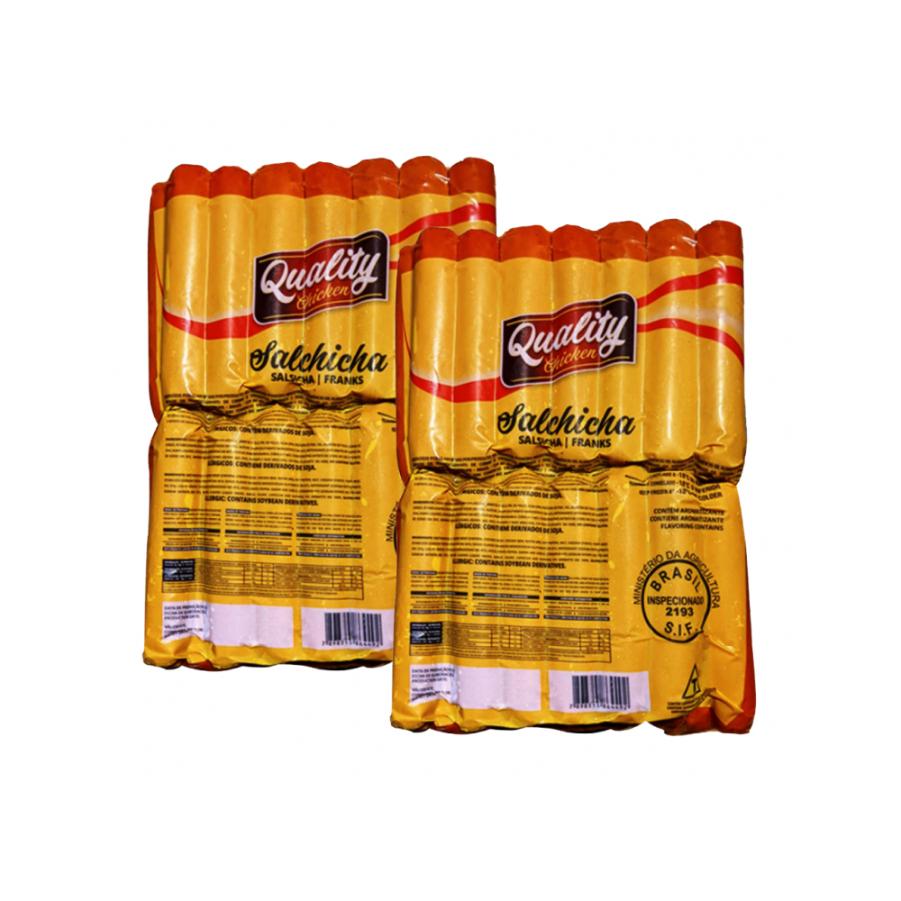 Salchichas de pollo Quality Chicken 2 x (3 kg / 6.61 lbs)
