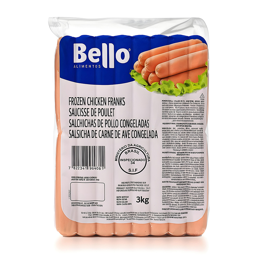 Salchichas de pollo congeladas Bello (3 kg / 6.6 lb)
