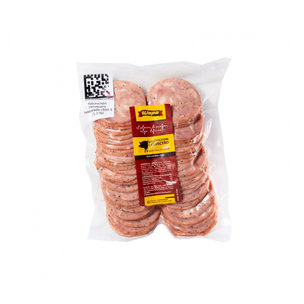 Salchichón cervecero lasqueado Wapa (500 g / 1.1 lb)