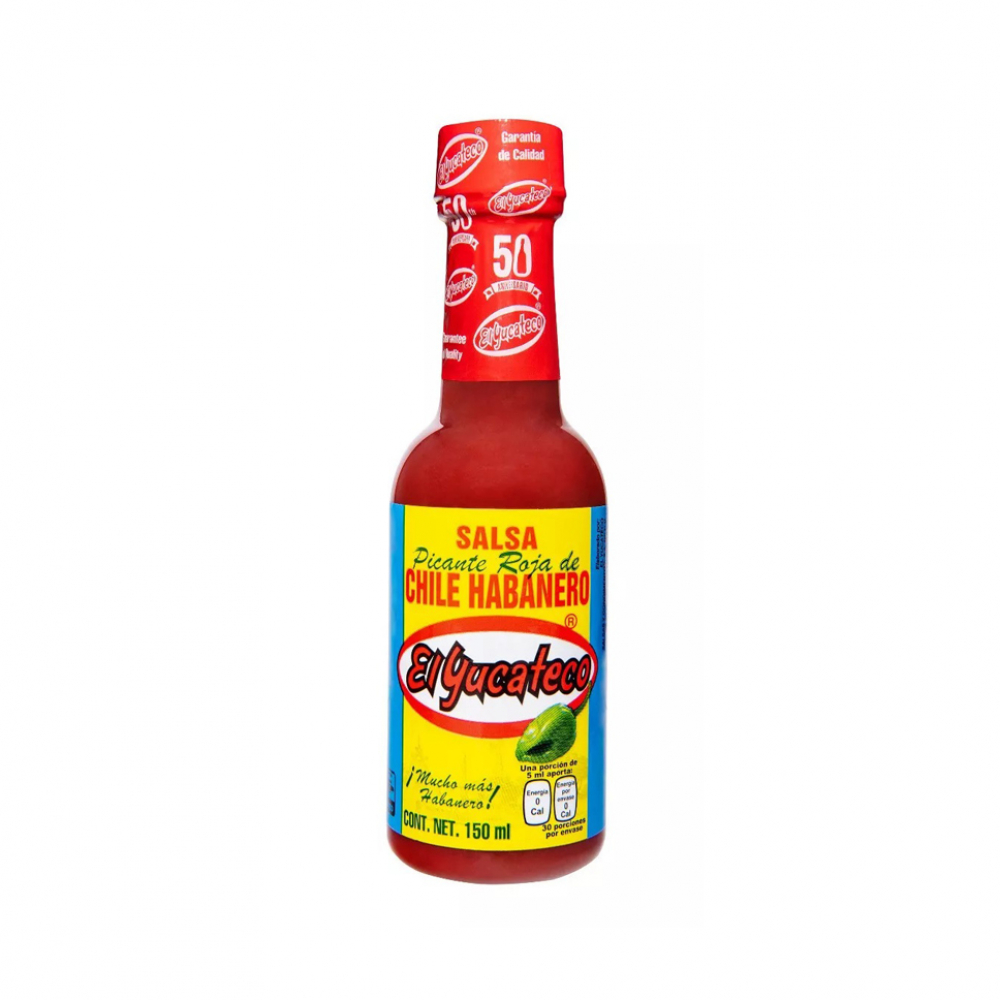 Salsa picante roja de chile habanero El Yucateco (150 ml)