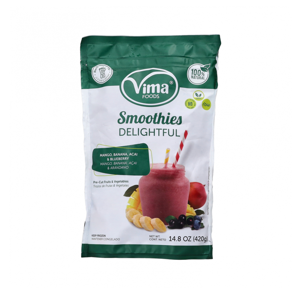 Smoothies de mango, banana, acai y arándanos Vima Foods (420 g / 14.8 oz)