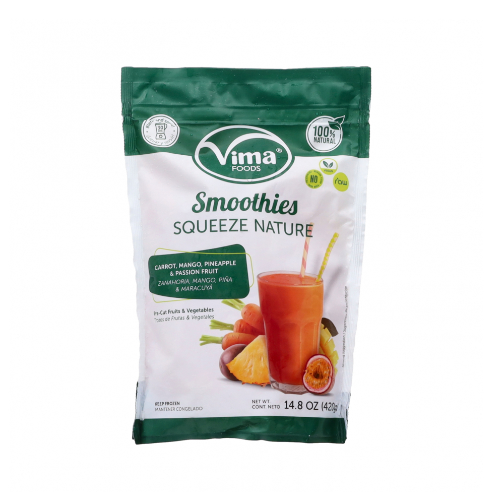 Smoothies de zanahoria, mango, piña y maracuyá Vima Foods (420 g / 14.8 oz)