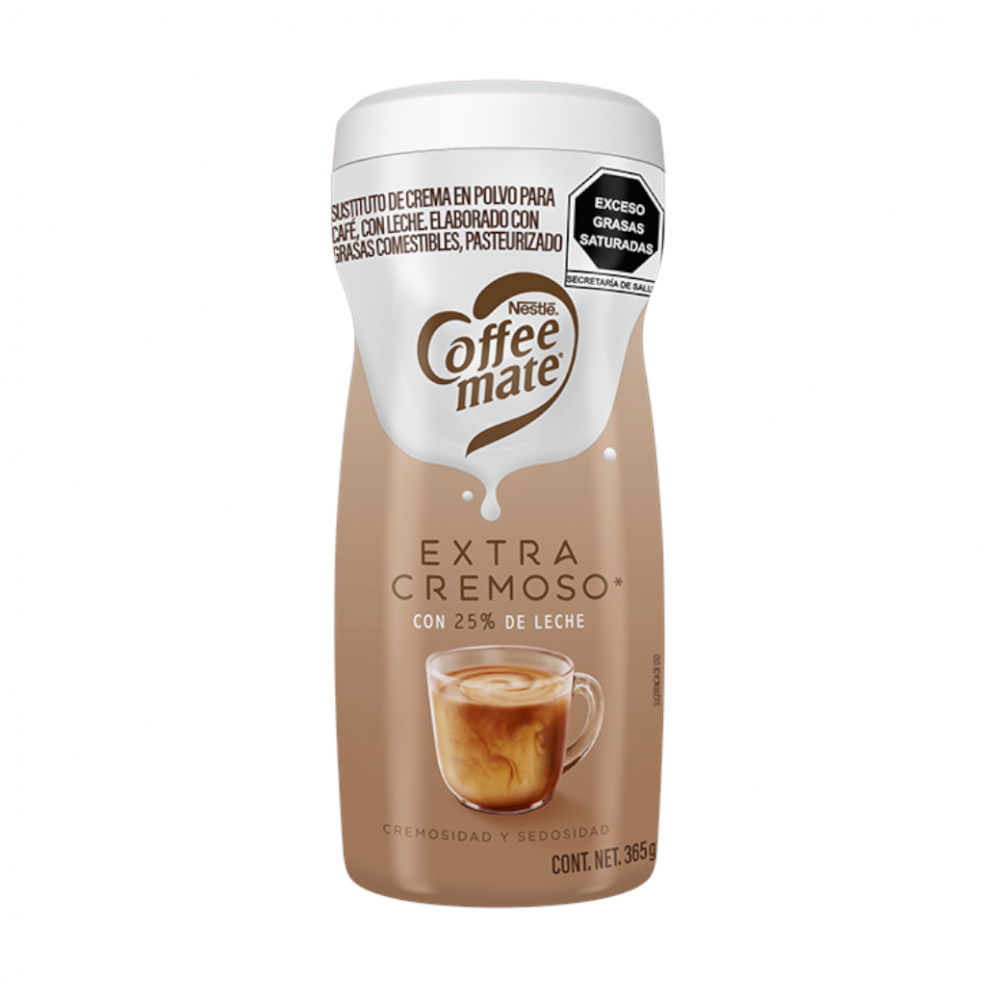 Sustituto de crema para café extra cremoso con 25% de leche Coffee Mate Nestlé (365 g / 12.87 oz)