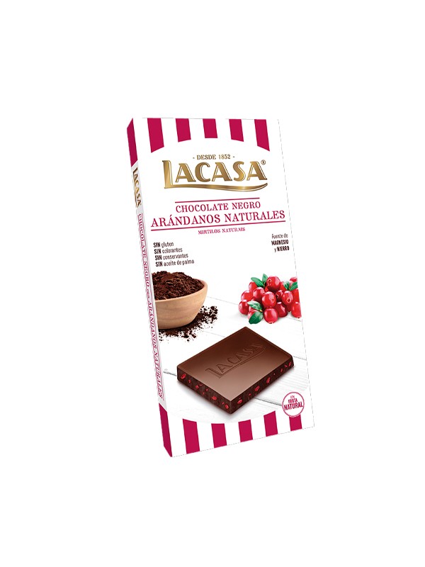 Tableta Chocolate Negro con Arándanos (100 gr) Lacasa