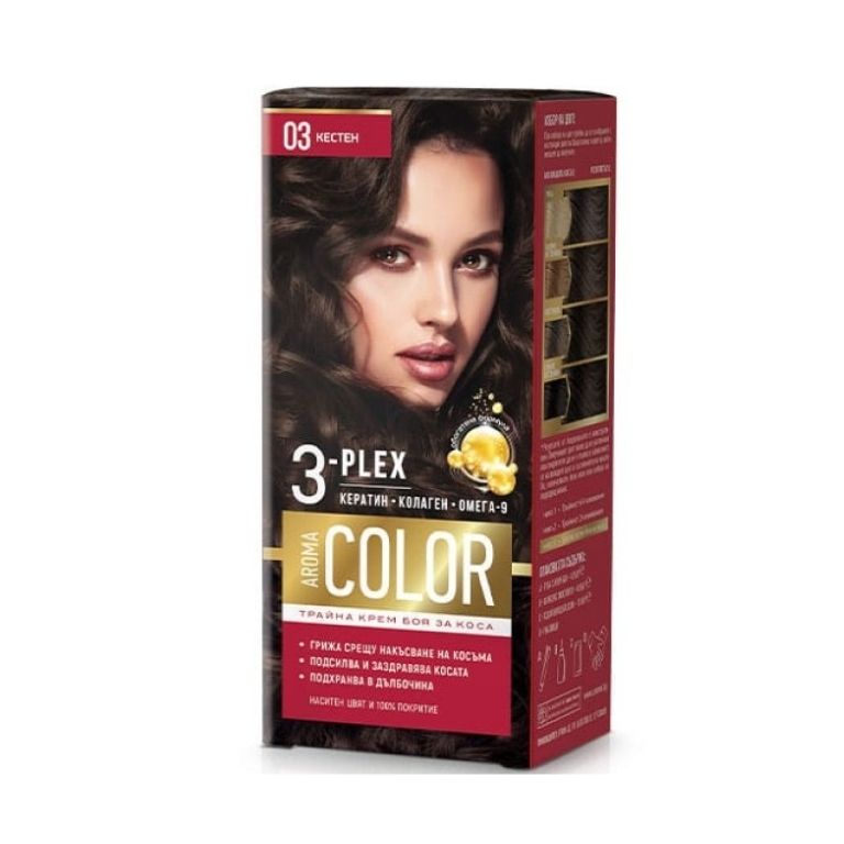 Tinte para el Cabello Castaño 03 (45ml) AROMA COLOR