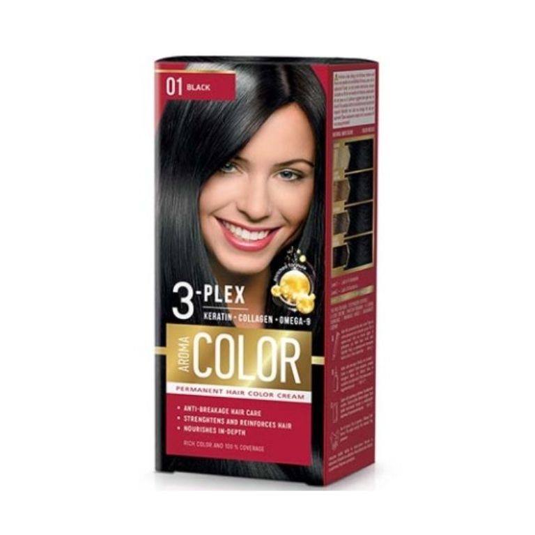 Tinte para el Cabello Negro 01 (45ml) AROMA COLOR