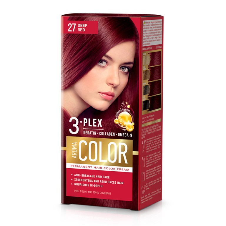 Tinte para el Cabello Rojo Profundo 27 (45ml) AROMA COLOR